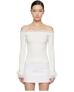 Marissa Chiara Long-Sleeved Lace Jumper - White