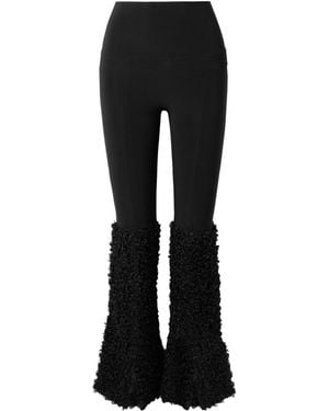 Norma Kamali Faux-Fur Panelled Leggings - Black