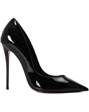 Christian Louboutin Pointed Toe Patent Leather Stiletto Court Shoes - Black