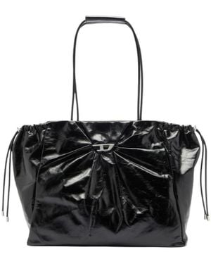 DIESEL Scrunch-D Drawstring-Detail Shoulder Bag - Black