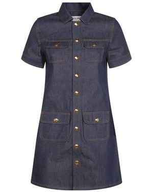 ワンピース CELINE Denim mini chemisier/dress Grigio Celine Denim Mini Chemisier/Dress in Blue | Lyst
