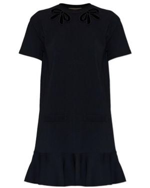 Valentino Velvet Bow Detail Dress - Black