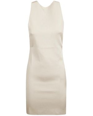 Saint Laurent Crewneck Sleeveless Dress - White