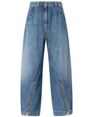 Pinko Sicuro Zip Wide-Leg Jeans - Blue