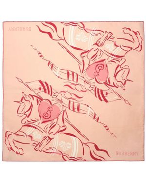 Burberry Heart Knight Silk Scarf - Pink
