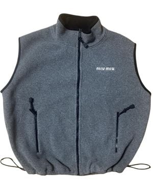 Miu Miu Cotton Fleece Sweatshirt - Blue
