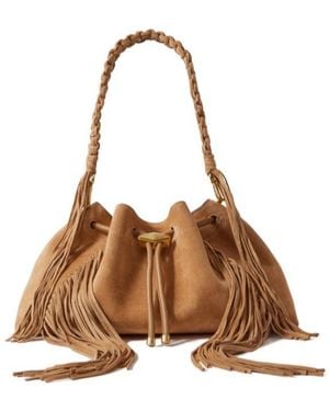Jimmy Choo Fringed Suede Bucket Bag - Brown