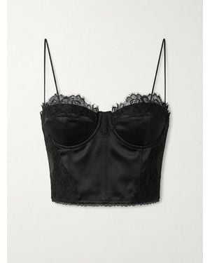 Gucci Embroidered Silk Satin Top - Black