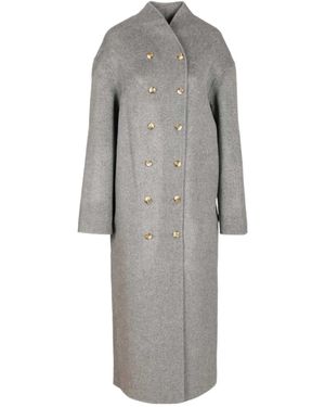 Loulou de Saison Amory Double Breasted Coat - Grey