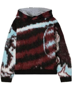 Aztech Mountain Off Piste Shell-Trimmed Printed Fleece Hoodie - Black
