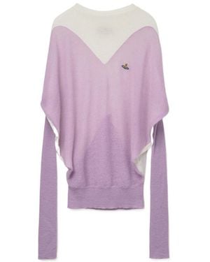 Vivienne Westwood Two-Toned Long-Sleeved Jumper - Purple