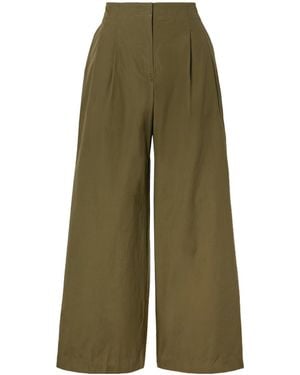 Ulla Johnson Pleated Wide-Leg Casual Pants - Green