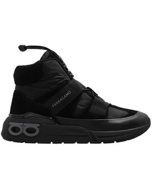 Ferragamo Ferragamo Cosma High-Top Panelled Trainers - Black