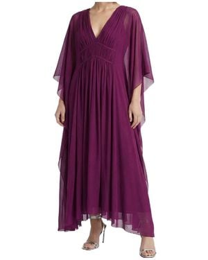 Alberta Ferretti V-Neck Dress - Purple