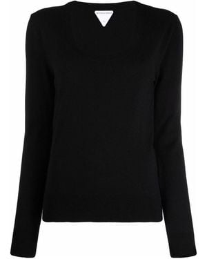 Bottega Veneta Scoop Neck Knit Jumper - Black