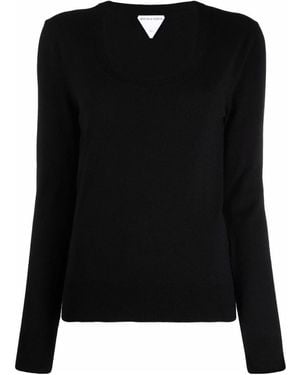 Bottega Veneta Scoop Neck Knit Jumper - Black