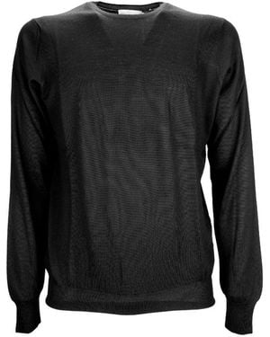 Gran Sasso Light Round-Neck Wool Pullover - Black