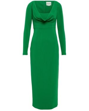 Roland Mouret Cowl Neck Cady Midi Dress - Green