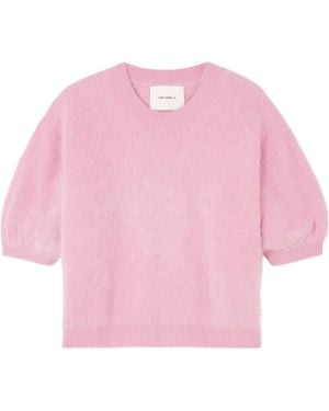 Lisa Yang Juniper Knitted Short-Sleeve Jumper - Pink