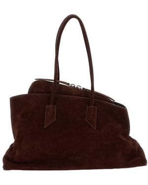 The Attico Medium Asymmetric Suede Tote - Brown