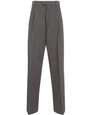 Bottega Veneta Pleated Straight Leg Trousers - Grey