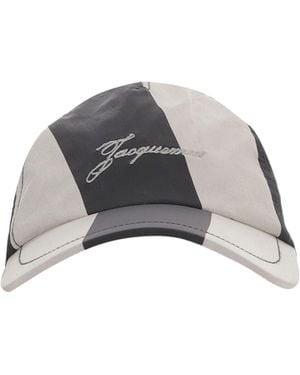 Jacquemus La Casquette Baluchon Striped Cap - Grey