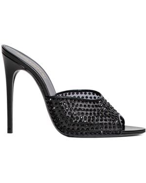 Saint Laurent Blonde Pointed Toe Sandals - Black