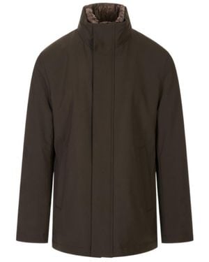 Montecore High-Neck Zip-Up Jacket - Brown