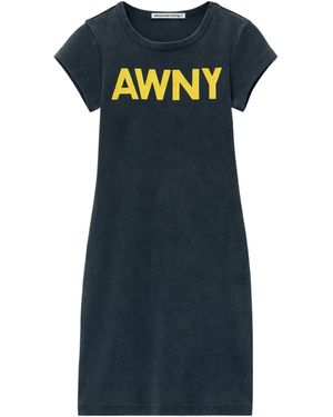Alexander Wang Graphic Logo Mini Dress - Blue