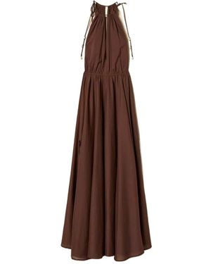 Twinset Halter Slit Maxi Dress - Brown