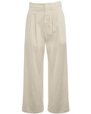 Dondup Pleated Wide-Leg Casual Pants - White