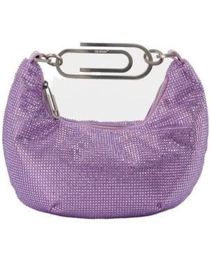 Off-White c/o Virgil Abloh Paperclip Hobo Strass 20 Tote Bag - Purple