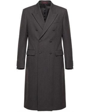 Gucci Collared Button-Up Coat - Black