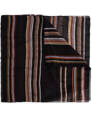 Paul Smith Multistripe Lightweight Scarf - Black