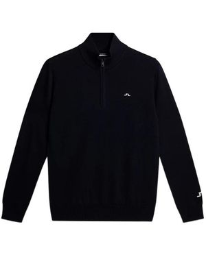 J.Lindeberg Long Sleeve Logo Knit Jumper - Blue