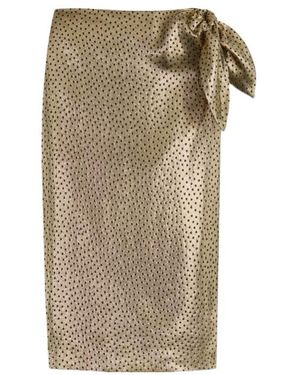 Saint Laurent Tied Pencil Skirt - Natural