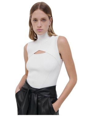 Jonathan Simkhai Easton Cut-Ut Ribbed Top - White