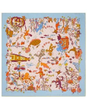 Gucci Pattern Scarf - White