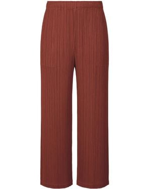 Pleats Please Issey Miyake Pleated Trousers - Red