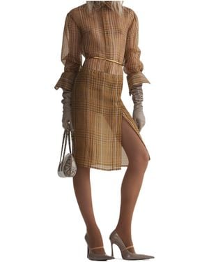 Mugler Organza Wrap Skirt - Natural