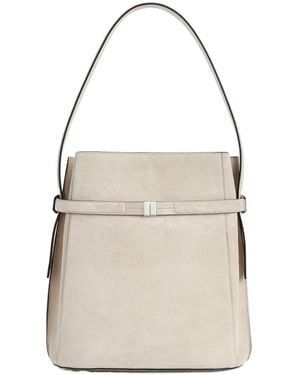 TOTEME Belted Suede Bucket Bag - Natural