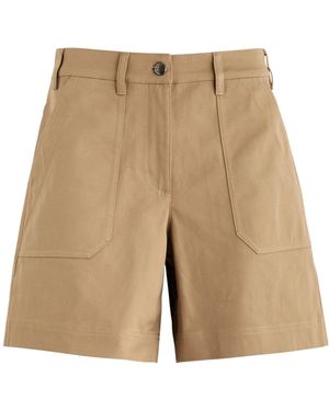 Moncler Cotton Chino Shorts - Natural