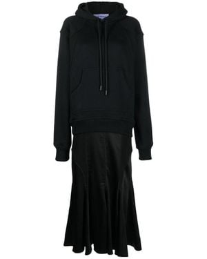 Off-White c/o Virgil Abloh Logo-Embroidered Hoodie Dress - Black