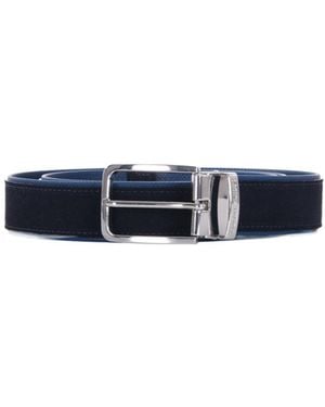 Emporio Armani Logo Engraved Buckled Belt - Blue