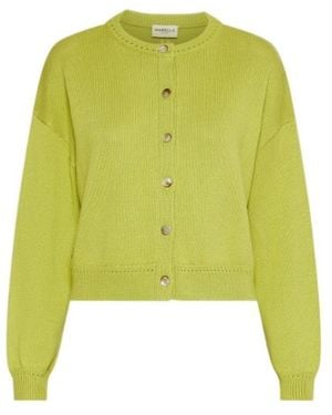 Marella Cotton Crew-Neck Cardigan - Green