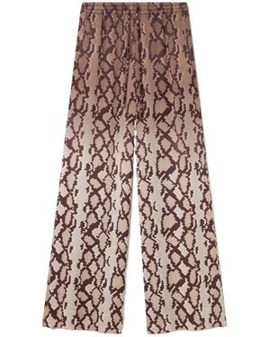Stella McCartney Snake Print Oversized Drawtstring Pants - White