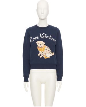Valentino Embroidered Cotton Sweatshirt - Blue