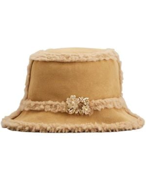 Roger Vivier Floral Fisherman Hat - Natural