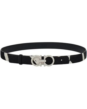 Ferragamo Ferragamo Adjustable Gancini Belt - White