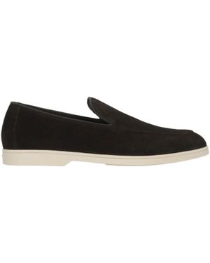 Doucal's Round-Toe Business Casual Shoes - Black